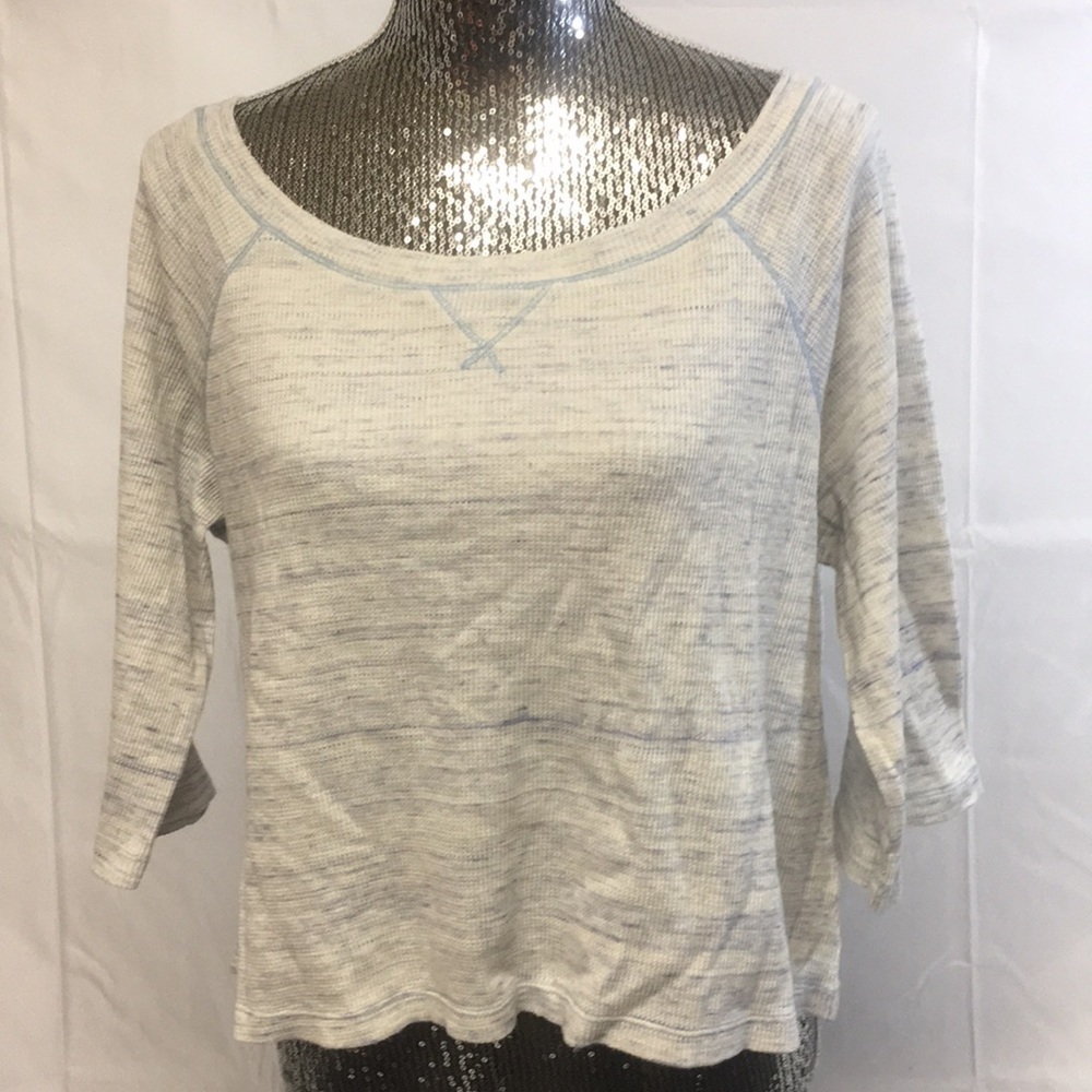 We the free cropped thermal white blue XS